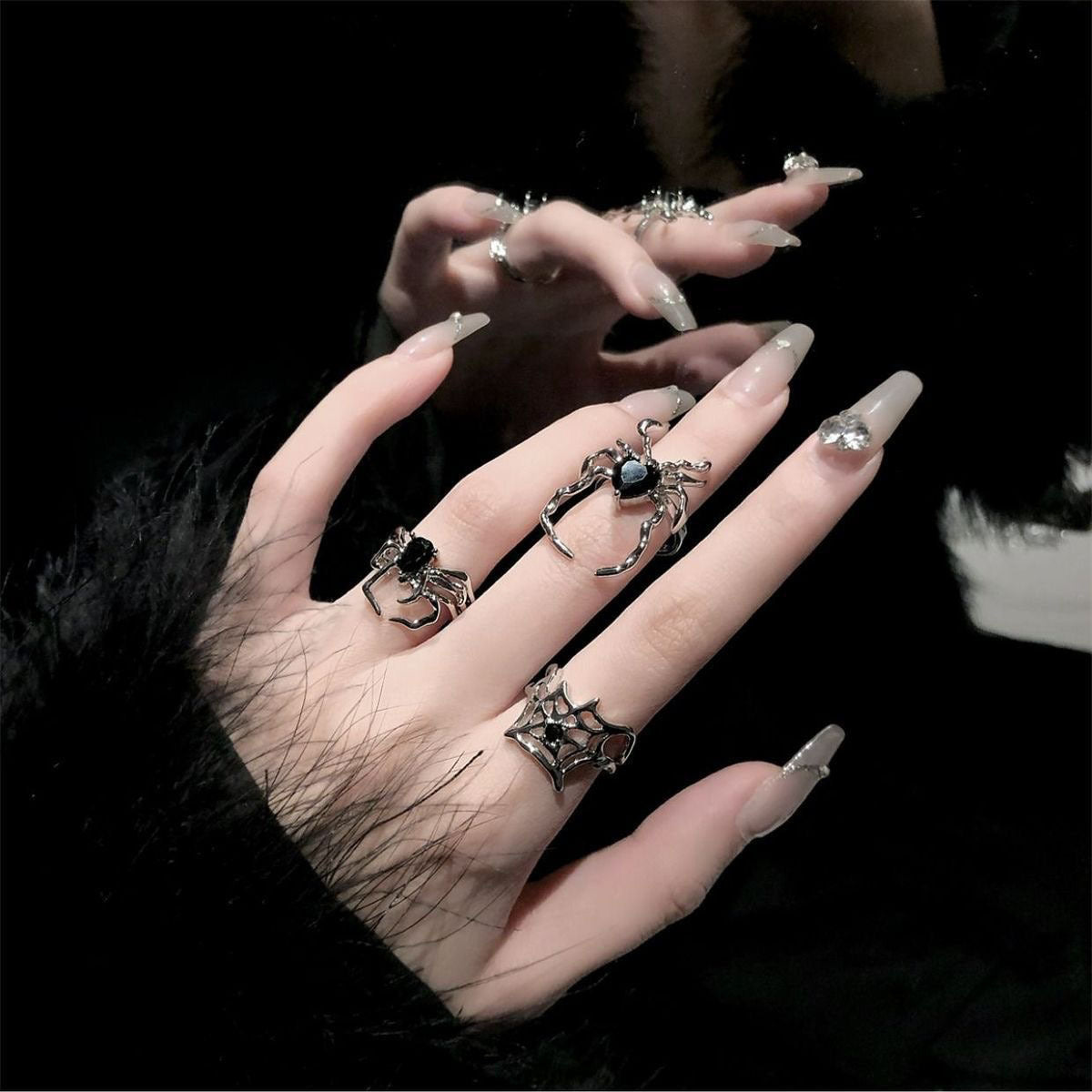 Gothic Spider Alloy Irregular Plating Halloween Women's Open Rings