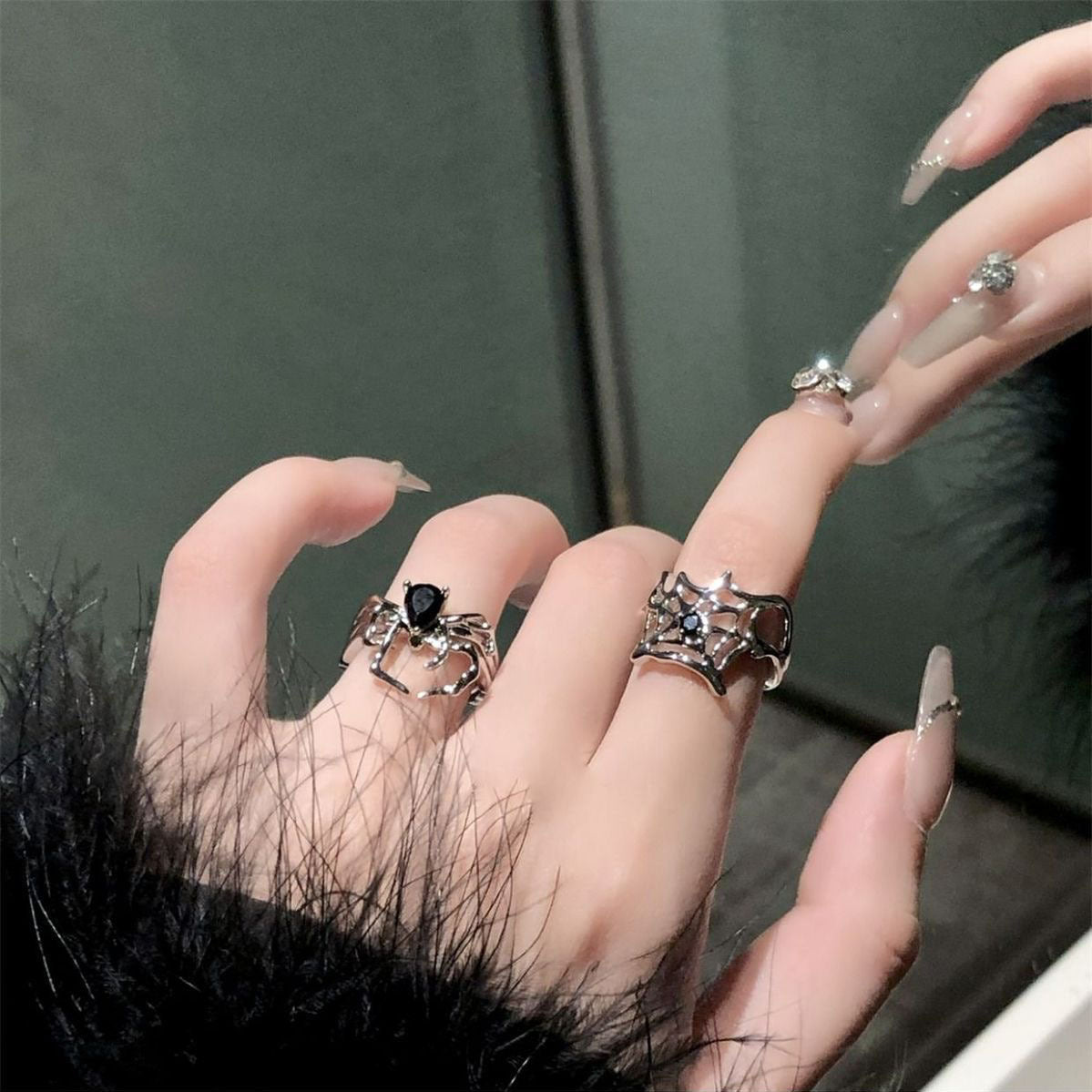 Gothic Spider Alloy Irregular Plating Halloween Women's Open Rings