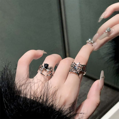 Gothic Spider Alloy Irregular Plating Halloween Women's Open Rings