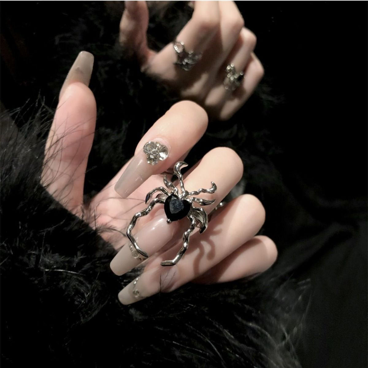Gothic Spider Alloy Irregular Plating Halloween Women's Open Rings
