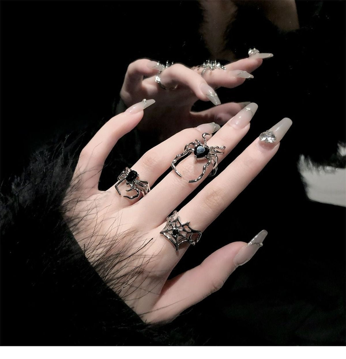 Gothic Spider Alloy Irregular Plating Halloween Women's Open Rings