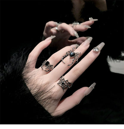 Gothic Spider Alloy Irregular Plating Halloween Women's Open Rings
