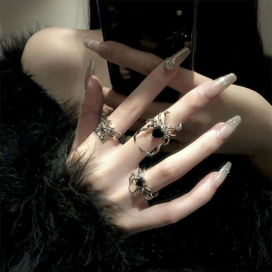 Gothic Spider Alloy Irregular Plating Halloween Women's Open Rings
