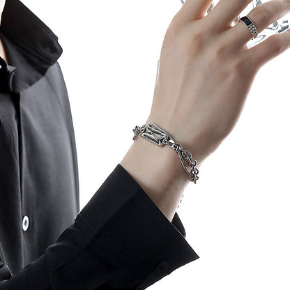 Gray Agate Chain Bracelet – Trendy Titanium Steel Design