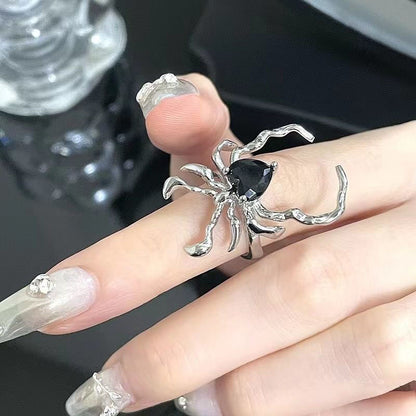 Gothic Spider Alloy Irregular Plating Halloween Women's Open Rings
