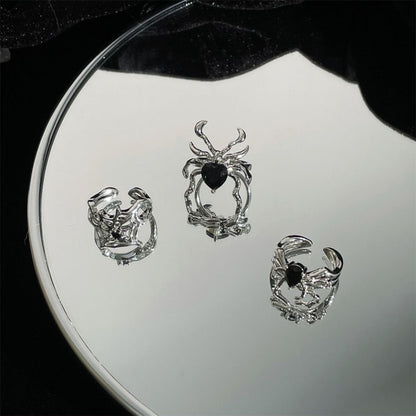 Gothic Spider Alloy Irregular Plating Halloween Women's Open Rings