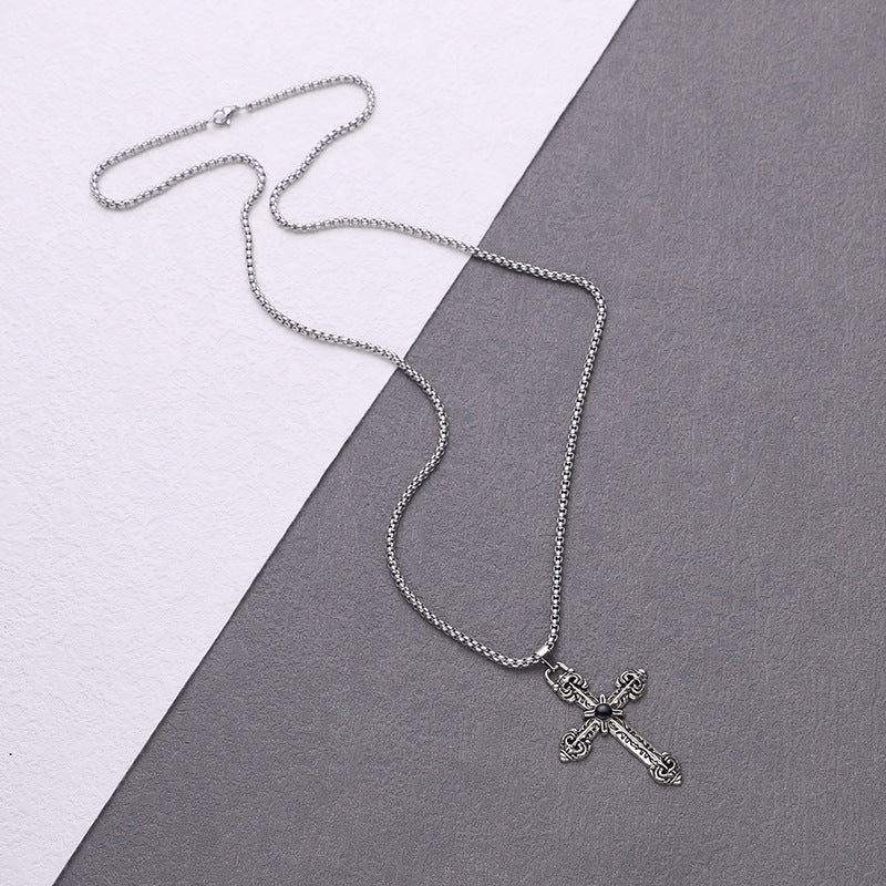 Hip-hop Retro Cross Alloy Plating Men's Pendant Necklace