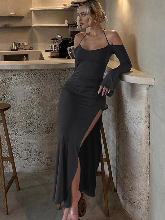 Long Sleeve Black Cocktail Dress