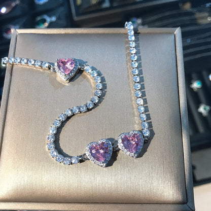 Glam Pink Heart Choker