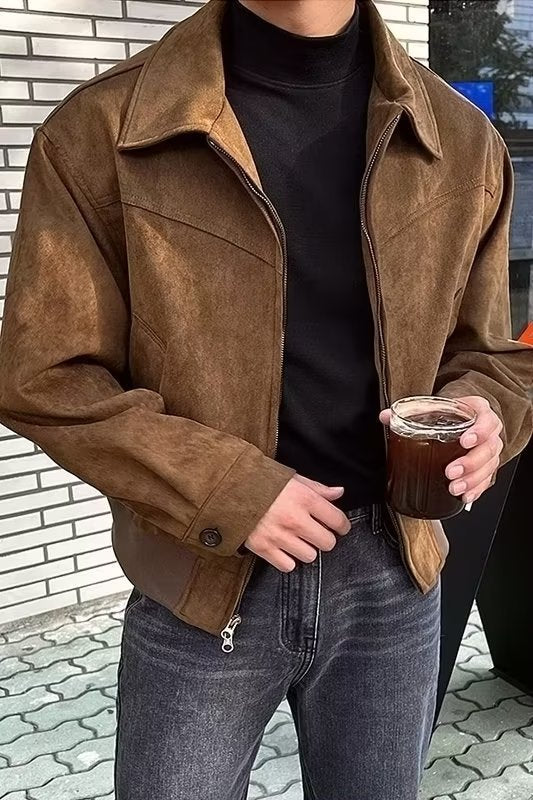 Vintage Suede Zip Jacket (Code-ZX#401)