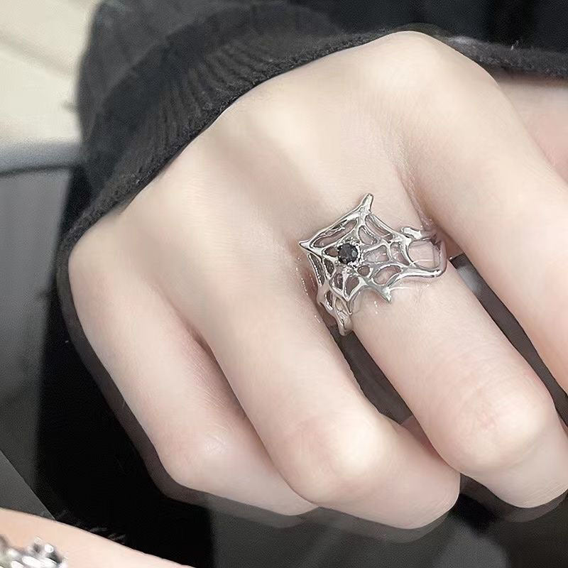 Gothic Spider Alloy Irregular Plating Halloween Women's Open Rings