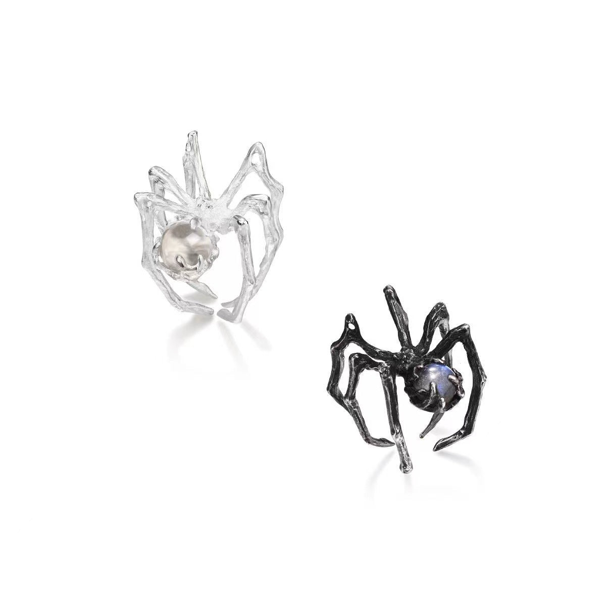Gothic Retro Spider Moonstone Ring