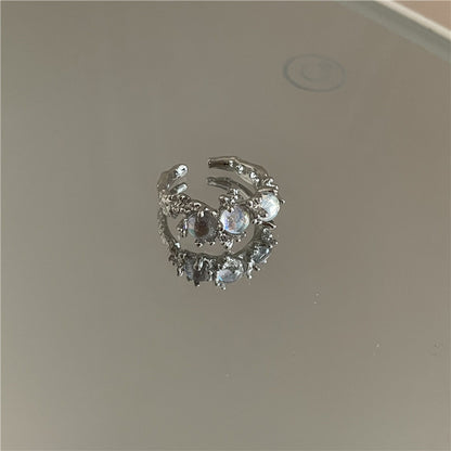 Y2K Star & Rose Crystal Ring