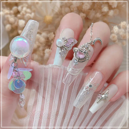 Delicate Pink Crystal Nail Charms (Code-ZX#409)