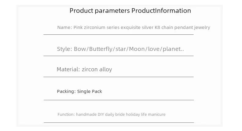 Delicate Pink Crystal Nail Charms (Code-ZX#409)