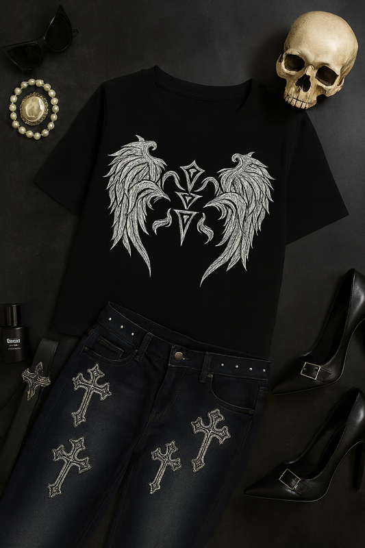 Poisoned Wings Graphic Tee – Gothic Streetwear Edition [Y2K]