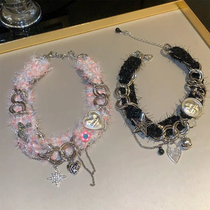 Punk Simple Style Solid Color Alloy Choker