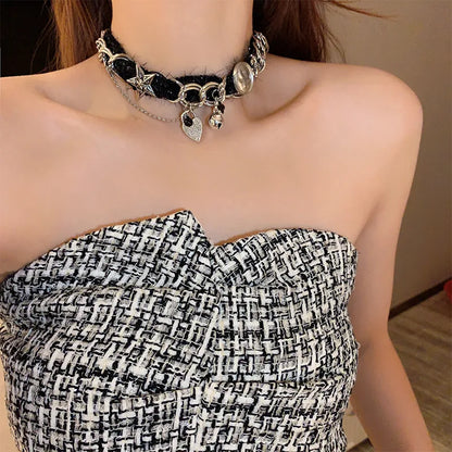 Punk Simple Style Solid Color Alloy Choker