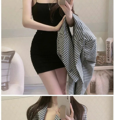 Women's Sexy Solid Color Spaghetti Strap Bodycon Mini Dress – Summer Stretch Slim Fit