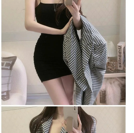 Women's Sexy Solid Color Spaghetti Strap Bodycon Mini Dress – Summer Stretch Slim Fit