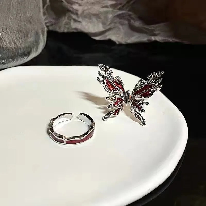 Red Butterfly Adjustable Ring – Light Luxury