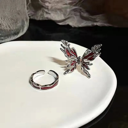 Red Butterfly Adjustable Ring – Light Luxury