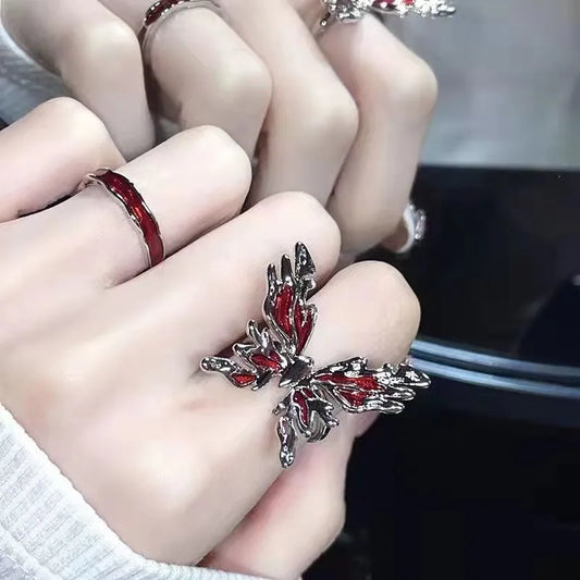 Red Butterfly Adjustable Ring – Light Luxury
