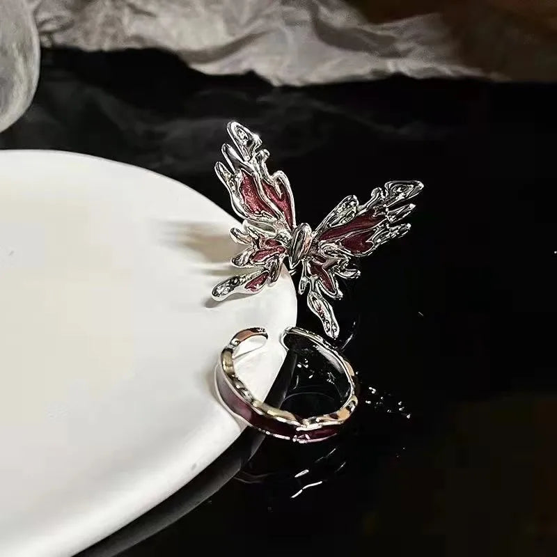 Red Butterfly Adjustable Ring – Light Luxury