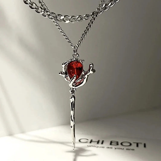 Dark Romance Rose Necklace