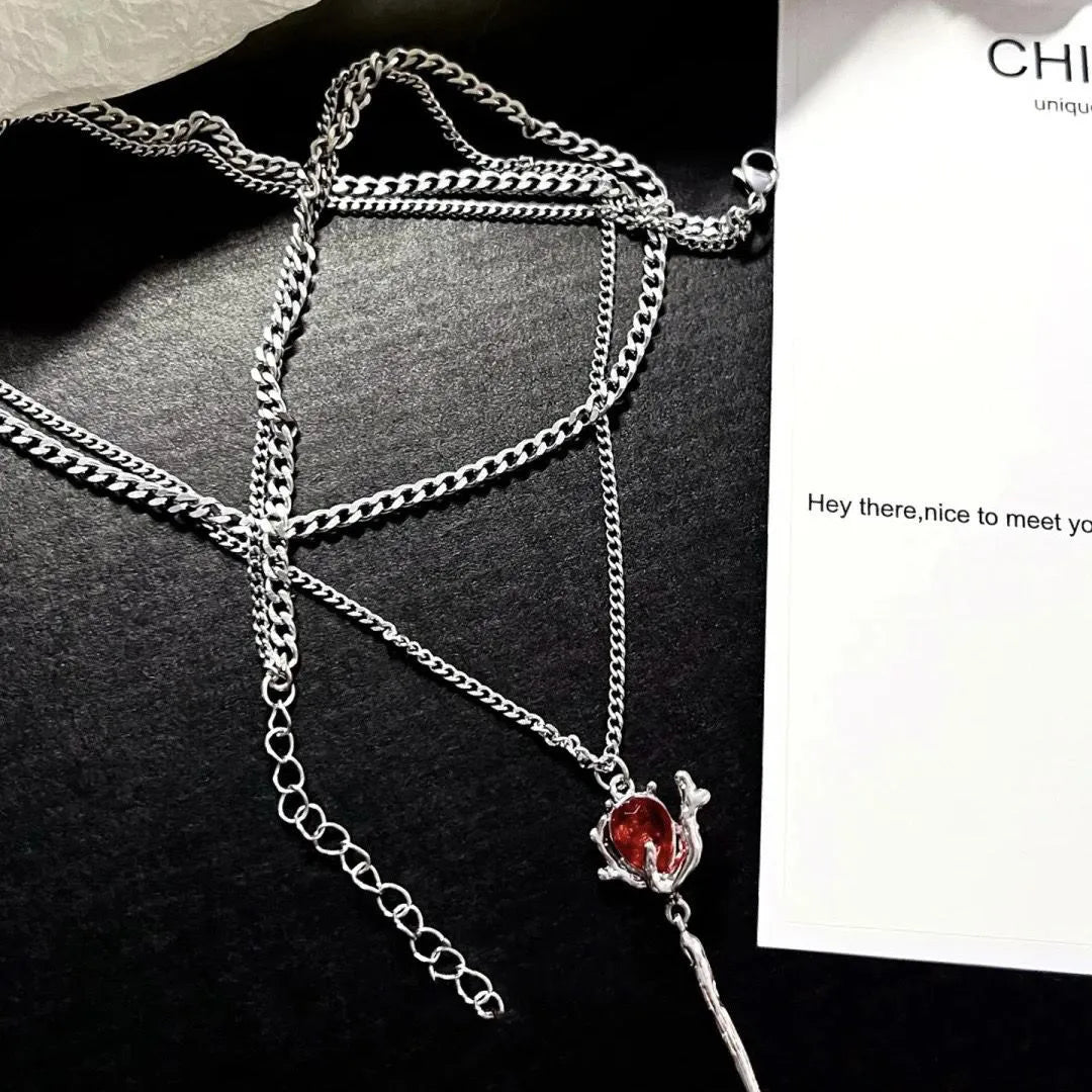 Dark Romance Rose Necklace
