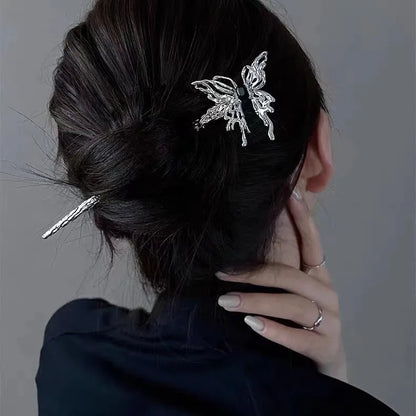 Gothic Silver Bow Hairpin (Code-ZX#481)