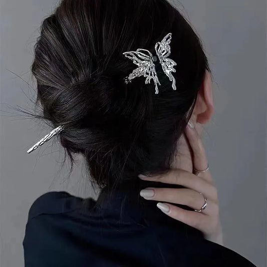 Gothic Silver Bow Hairpin (Code-ZX#481)