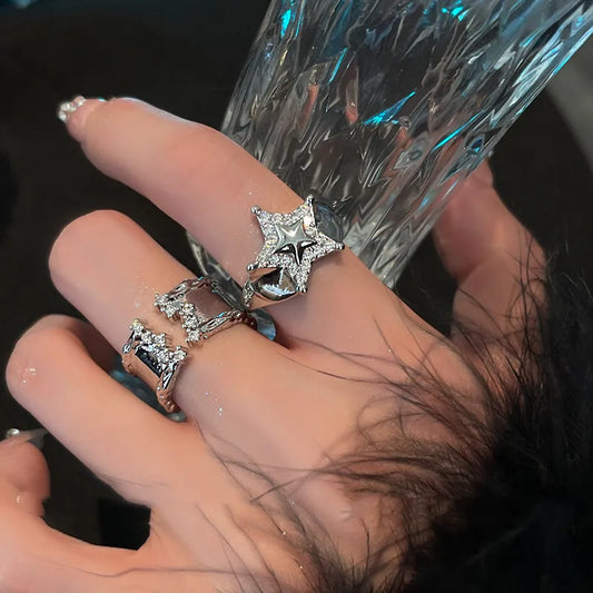 Y2K Star Open Statement Ring – Adjustable Open Ring