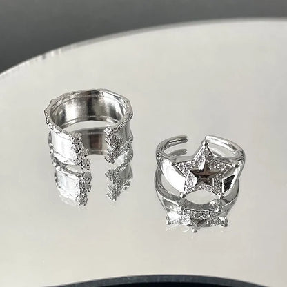 Y2K Star Open Statement Ring – Adjustable Open Ring