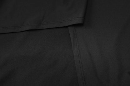 Women's Sexy One-Shoulder Black Maxi Dress – Long Sleeve Asymmetrical High Slit Slim Fit Evening Gown (Code: ZX#257)