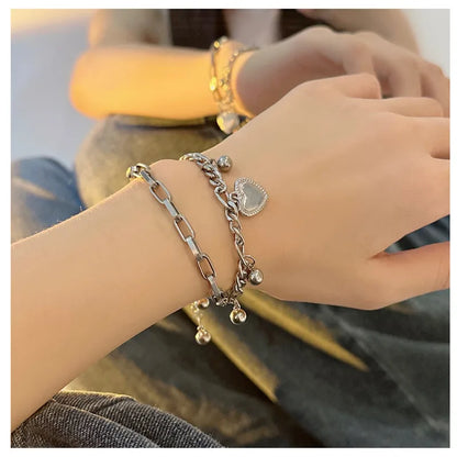 Dual Charm Heart Chain Bracelet (Code: ZX#620)