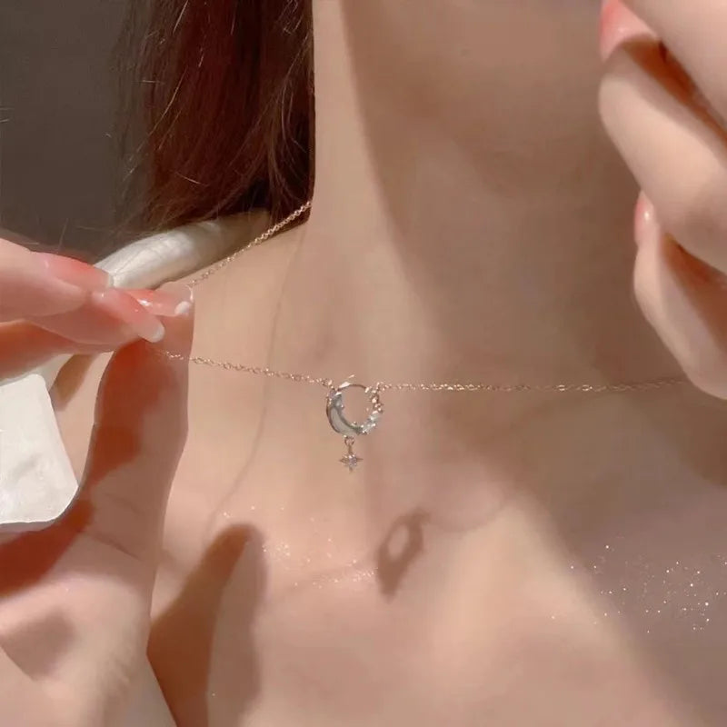 Moonlight Star Charm Necklace (Code-ZX#588)