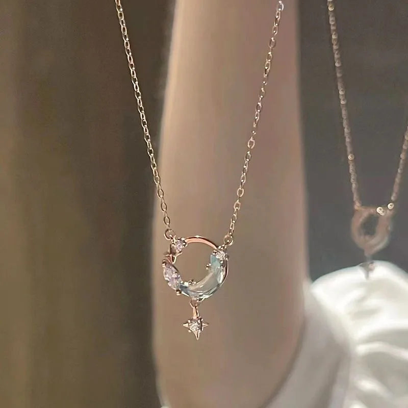 Moonlight Star Charm Necklace (Code-ZX#588)