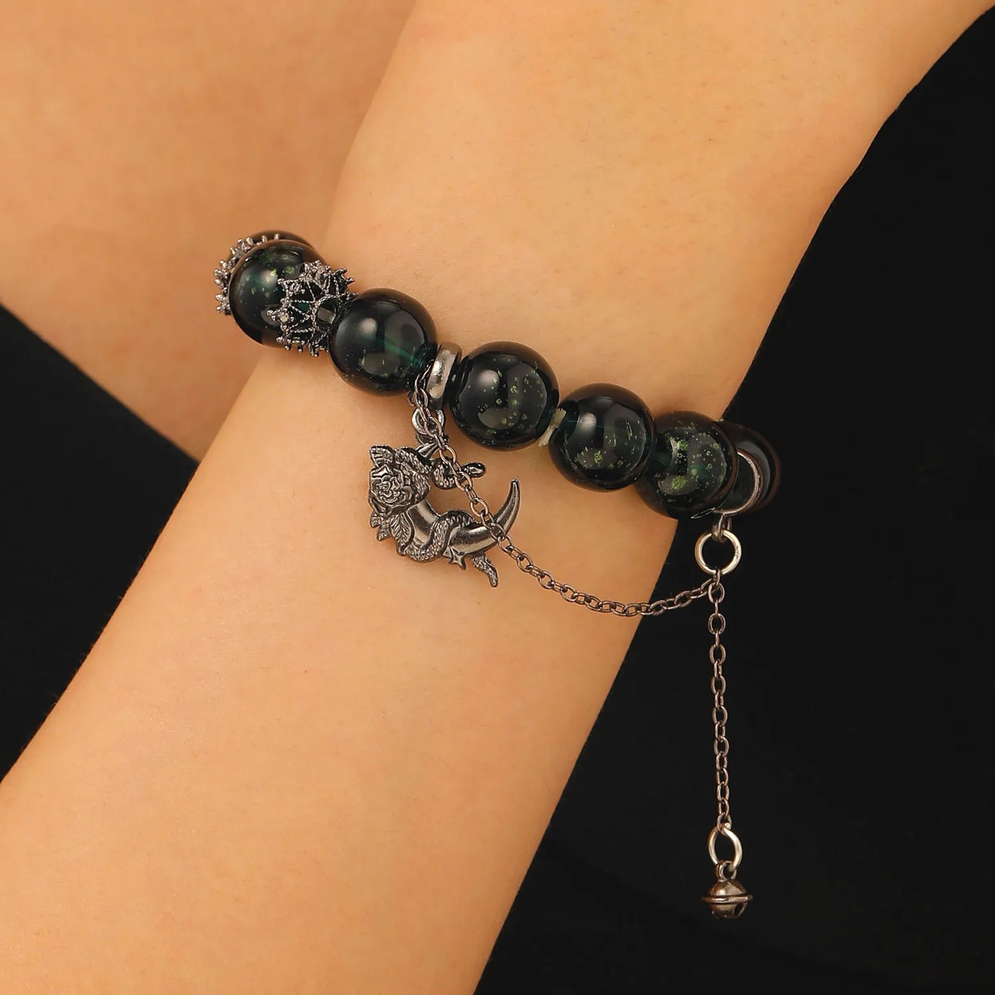 Midnight Dragon Charm Bracelet (Code-ZX#589)