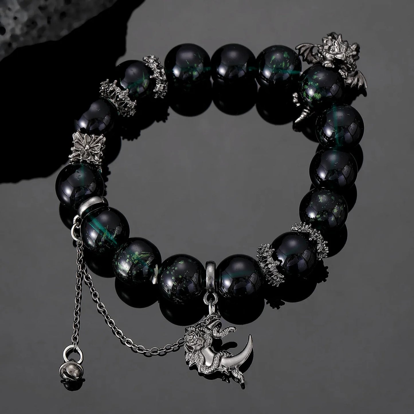 Midnight Dragon Charm Bracelet (Code-ZX#589)