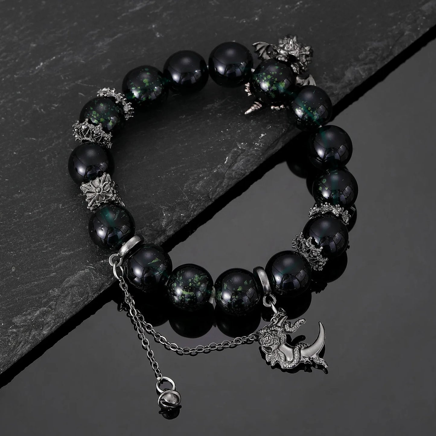 Midnight Dragon Charm Bracelet (Code-ZX#589)