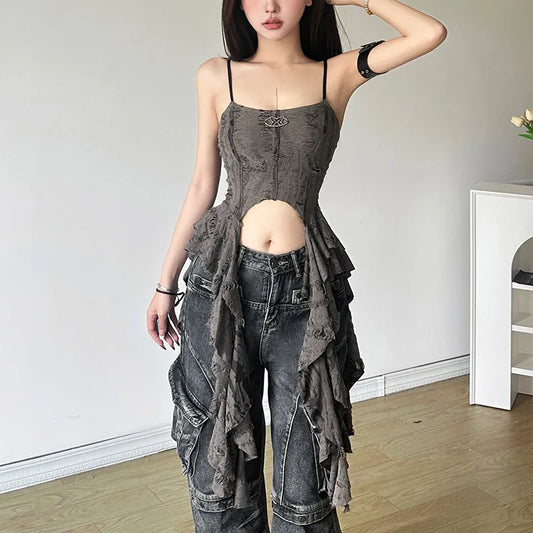 Slim-fit Street Fashion Sling Sexy Backless Vest For Women