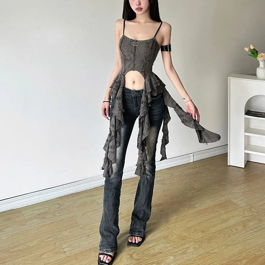 Slim-fit Street Fashion Sling Sexy Backless Vest For Women