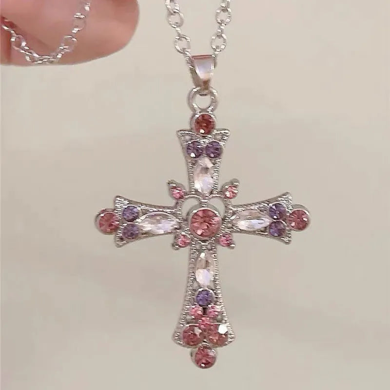 Gothic Diamond Cross Necklace