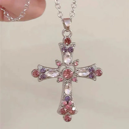 Gothic Diamond Cross Necklace