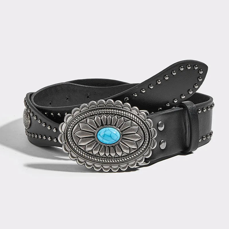 Western Turquoise Buckle Belt Collection (Code-ZX#746)