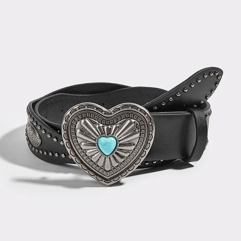 Western Turquoise Buckle Belt Collection (Code-ZX#746)