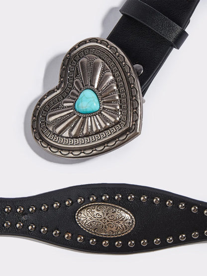Western Turquoise Buckle Belt Collection (Code-ZX#746)