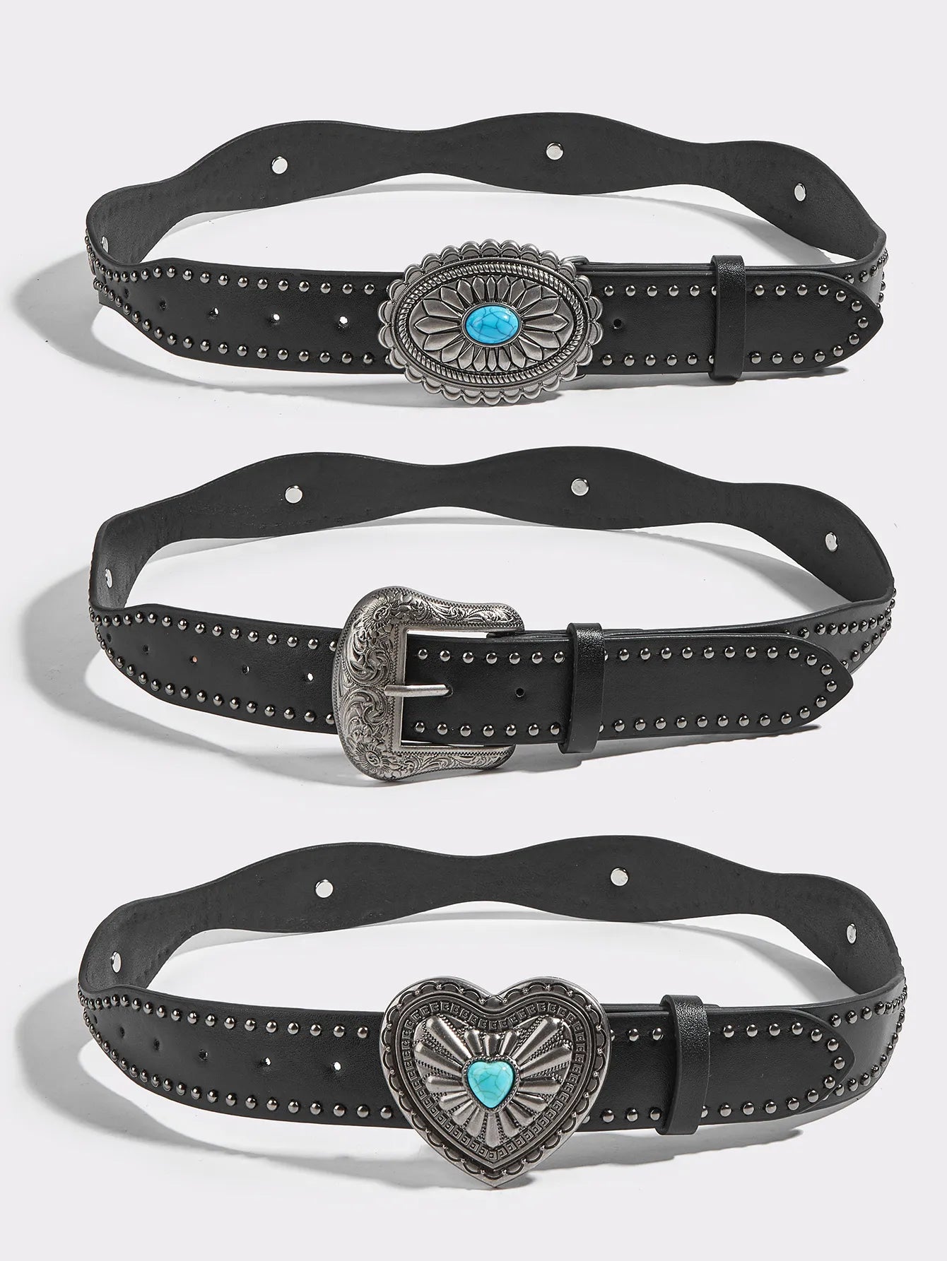 Western Turquoise Buckle Belt Collection (Code-ZX#746)