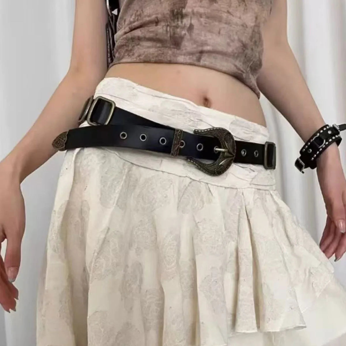 Versatile Accessories Decorative Y2K Belt High-End Fashion Retro Wasteland Style Women's Belt Jeans Belt